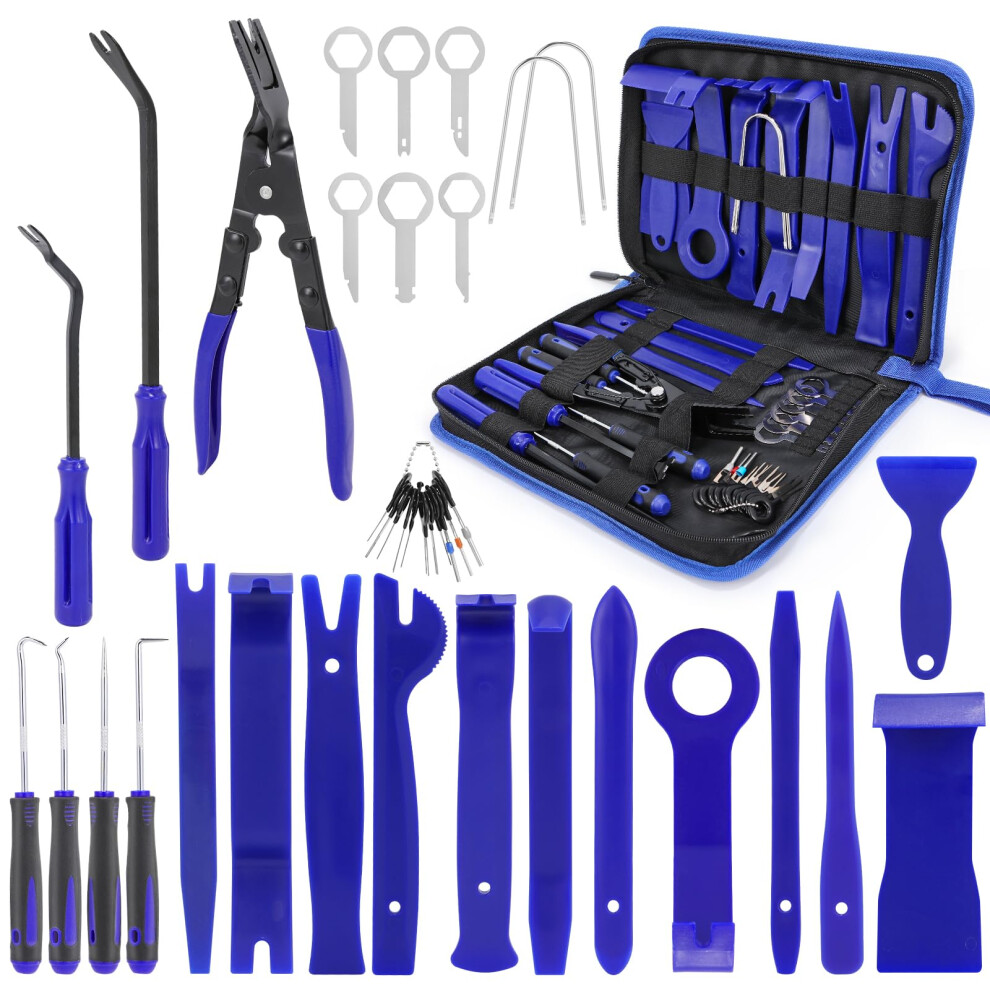 Dubull 38Pcs Car Trim Removal Tool Kit, Auto Body Dash Dashboard Interior Removing Tools Door Panel Clip Pliers, Automotive Repair Plastic Pry Prying 84228673