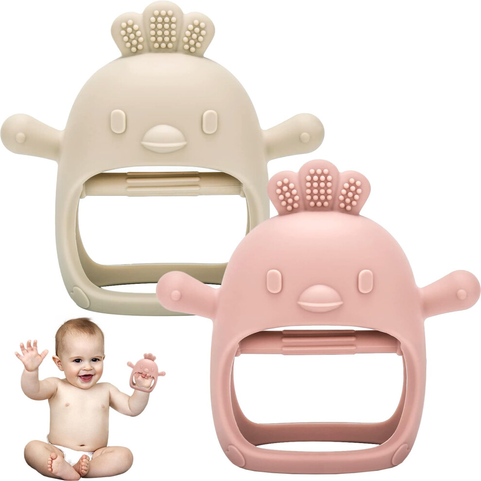 2 Pack Teething Toys For Baby, Teething Mitten For Babies, Toys 0-6 Months, Silicone Teether For Toddler Infant Dzpuhuojz