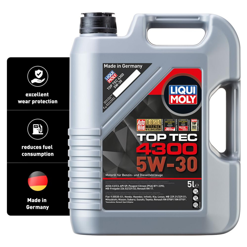 Liqui Moly Top Tec 4300 5W-30 | 5 L | Synthesis Technology Motor Oil | Sku: 2324 37218379