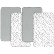 Next to Me Crib Sheets 4 Pack,Ultra Soft Sheets Fitted 83x50cm,Compatible with C