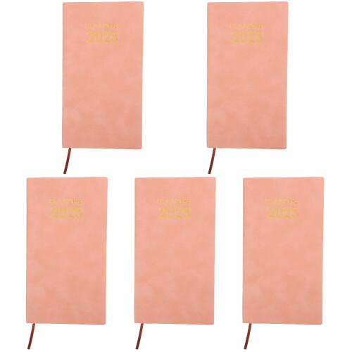 5Pièces Agenda Portable Rose Cuir Pour 2