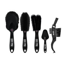 Muc-Off Premium Brush Set - Bike Cleaning Brushes for Chains, Frames, and Detailing - Durable Nylon Bristles and Ergonomic Design - 5 Brushes