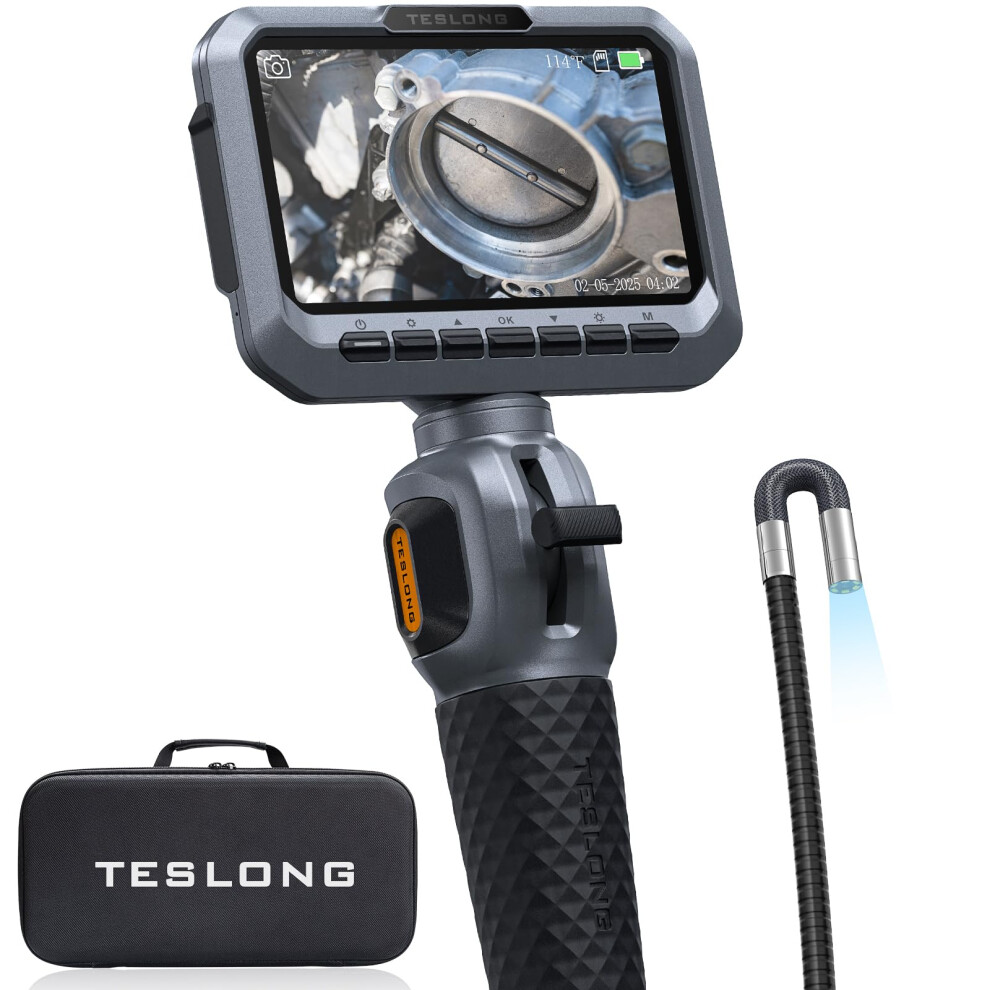 Teslong Two-Way Articulating Borescope, 5.5Mm Slim Probe Endoscope Inspection Camera, 5.0'' Inspection Camera With 5Ft Flexible Snake Scope Fo Light 5001880202367