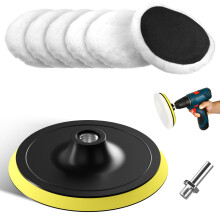 6 Pcs Wool Polishing Pads Set 6" Wool Buffing Pad Synthetic Woolen