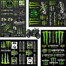Taiyyi 4-Piece Monster Energy Sticker Motorcycle Cool Motorcycle Helmet Sticker - Stickers for Motorcycles, Skateboards, Cars and Off-Road Bikes(A