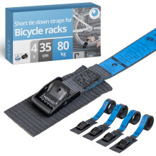 valonic ANT - 4x 35cm tie down strap short, 19mm, 80Kg, protection pad, TÜV Rhei