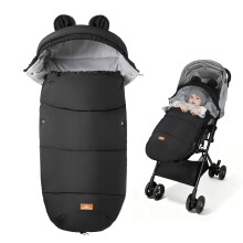 Bemece Footmuff for Pushchair Universal, Winter Baby Pram Footmuff with Zippers, Windproof Stroller Footmuff Cosy Toes, Warm Fleece Fabric, Detachabl