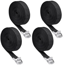 4 Pieces Tie Down Straps, 6M x 2.5cm Adjustable Lashing Straps, Heavy Duty Lashing Straps with Quick Release Cam Bukle for Trailer, Vans, Motorcycle,