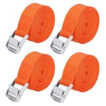 4Pcs Ratchet Tie Down Straps, 2.5m x 25mm Heavy Duty Lashing Straps, Adjustable Black Bike Rack Straps Tensioning Belts with Quick Release Cam Bukle
