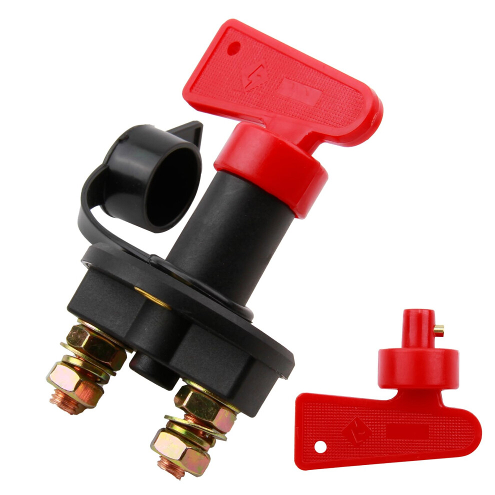 Battery Isolator Switch 12V With 2 Keys, 24V Heavy Duty Automotive Car Battery Disconnect Switchs Emergency Power Kill Battery Cut Off Switch 5051226495076