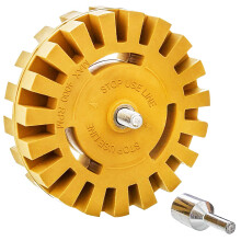 CANOPUS Professional Extra Thick 25mm Decal Removal Eraser Wheel 10cm Dia Toffee Wheel Rubber Eraser with Power Drill Adapter Removing Pinstripes Sti