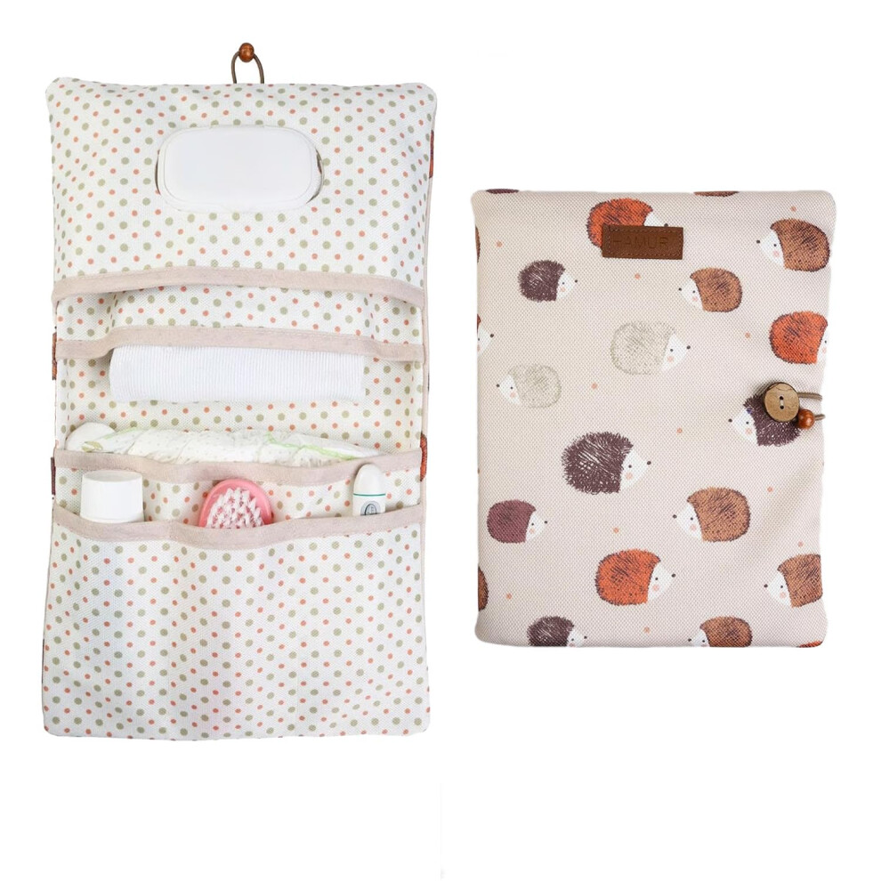 Hamur Home Diaper Bag Organizer And Cosmetic Bag 2In1 - Small Diaper Bag For On The Go Mom's Diapers Cream Wipes Baby Organizer (Urchin)