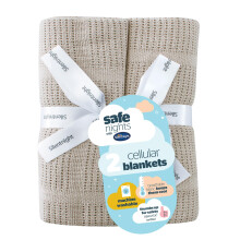 Silentnight Safe Nights Baby Blanket - Pack of 2 Soft 100% Cotton Cellular Baby