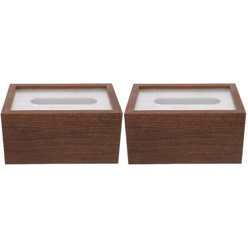 2Pièces Boîte À Mouchoirs Bois Marron Usage Cuisine 2