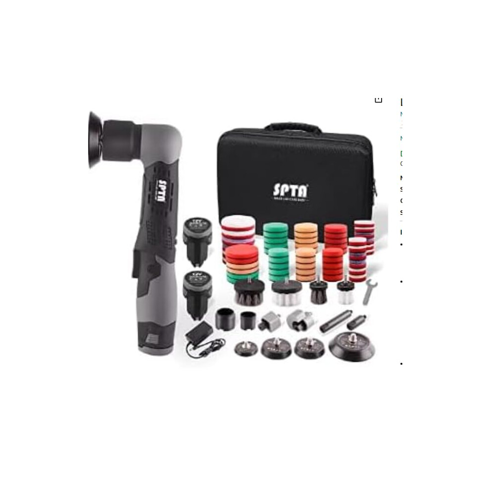 Spta Cordless Mini Car Polisher, 12V Micro Cordless Scratches Killer Car Polisher Ro/Da Mini Car Polisher For Polishing, Sanding And Cleaning 52388156