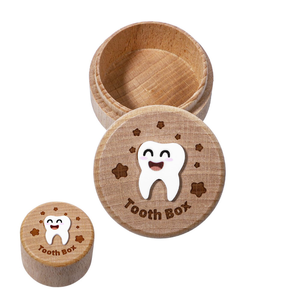Tooth Fairy Box For Boys, 3D Carved Wooden Tooth Fairy Tooth Holder, Cute Lost Tooth Holder Tooth Keepsake Box For Kids' First Lost Teeth Tooth White Jiyin