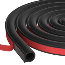 Car Door Seal Strip, D-Shape Epdm Rubber, 19 X 19 mm, 6.1M/20Ft
