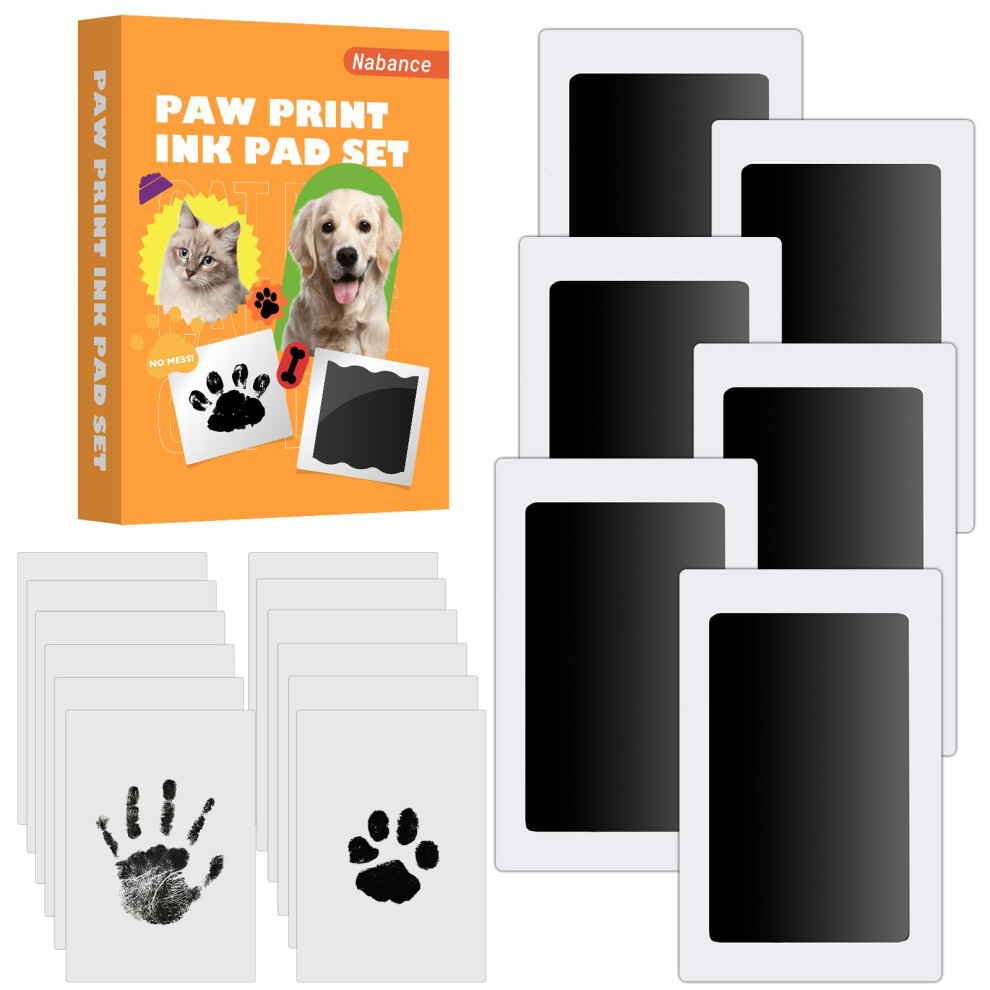 Baby Handprint And Footprint Kit, Paw Print Kit For Dogs & Cats, 6 Inkless Print Pads, 12 Imprint Cards, Dog Print Kit, Puppy Paw Print Kit, Nabance