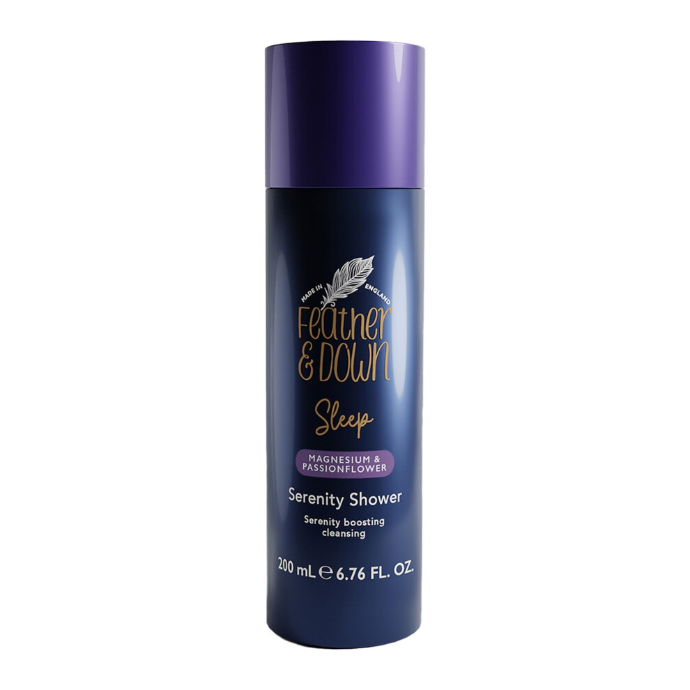 Feather & Down Magnesium And Passionflower Serenity Shower Gel (200Ml) - Natural Body Wash Infused With Essential Oils, Calms Anxiety & Stress, Relax
