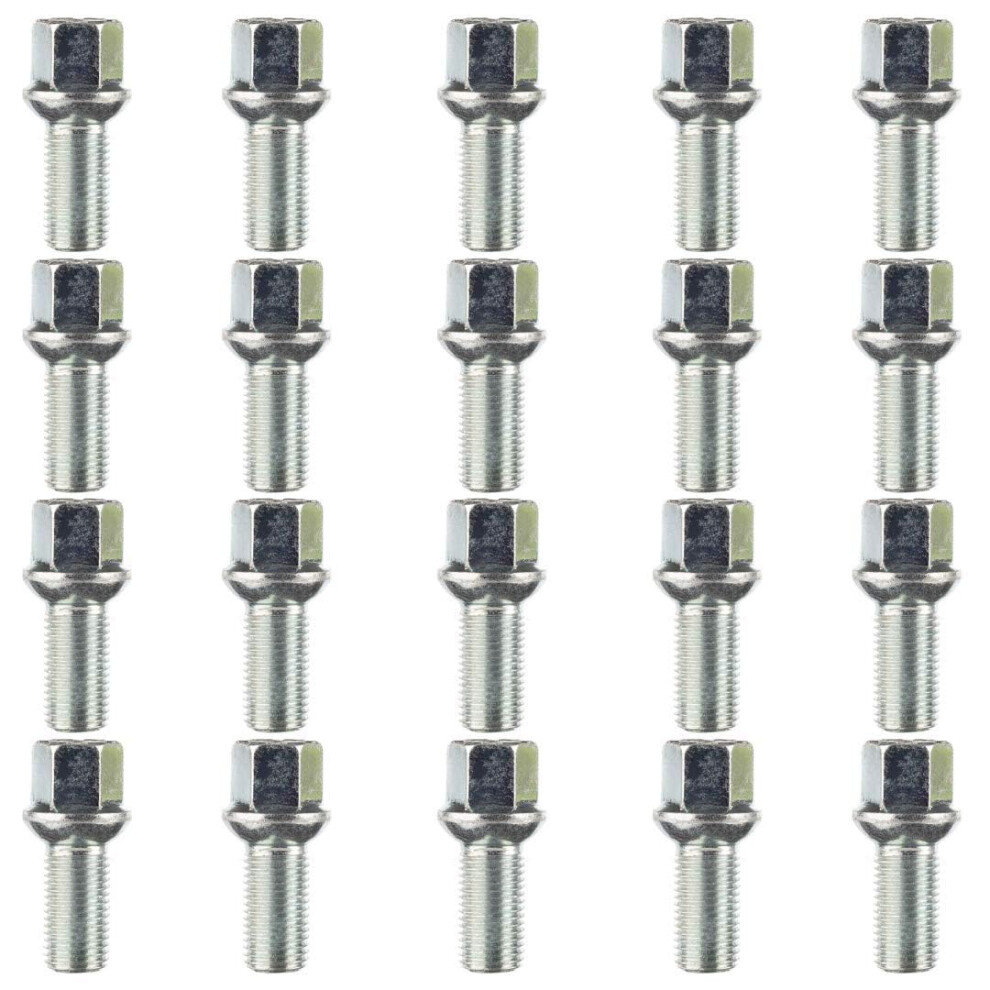 Rybo Alloy Wheel Bolts M14 X 15 27Mm Thread 17Mm Hex Replacement Bolt Kit Silver 6196291995621