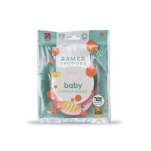 Ramer Ultra Soft Baby Sponges Twin Pack - Strawberry Pink & White