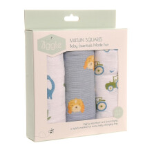 Ziggle Muslin Cloths for Baby, Luxury Large Muslin Squares 70x70 | Thick, Absorbent & Breathable Cotton
