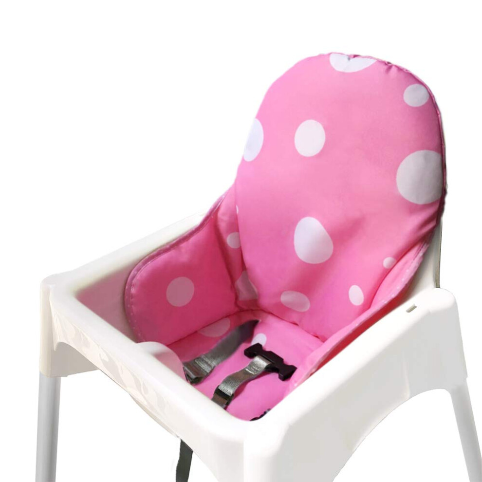 Zarpma Seat Covers Cushion For Ikea Antilop Highchair,Washable Foldable Baby Highchair Cushion Cotton Padded Insert For Ikea Child Chair (Pink)