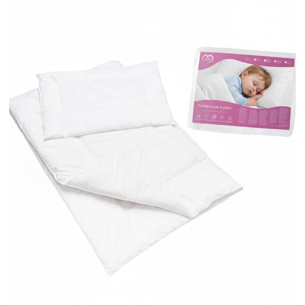2 Piece Duvet Quilt & Flat Pillow Set 12M+ (80X70 Cm) Baby Comfort
