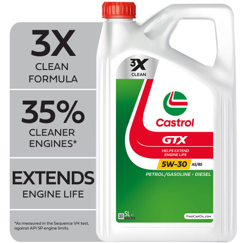 Castrol Castrol GTX 5W-30 A5/B5 Engine Oil 5L, White