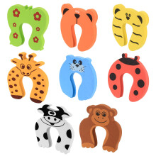Safety Door Stoppers, 8 Pcs Door Finger Pinch Guards, Cartoon Animal