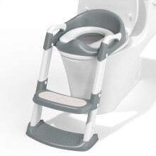 COOSEYA Potty Training Toddler Toilet Seat,Kids Toilet Seat and Step,Soft Mat Non-Slip Toilet Steps for Toddlers,Grey