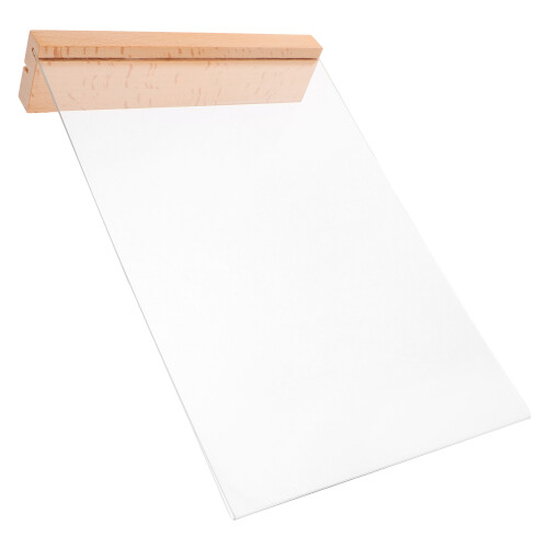 2Pièces Porte-Menu Transparent Avec Socle Bois Pour Table 1