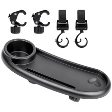 OSDUE Baby Stroller Snack Tray, 3 in 1 Stroller Cup Holder Food Tray Pushchair Removable Reusable Storage Holder Shelf Bracket with Adjustable Buckle