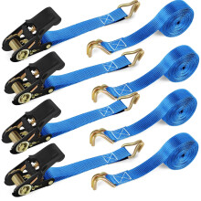 IAZZCO 4 Pack Ratchet Straps with Hook - 6M x 25MM Heavy Duty Tie Down Straps wi