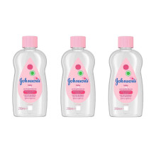 3 x 200ml Baby Oil Pure & Gentle Daily Care Massage Mild Formula Lock In Moisture Delicate Skin Dryness Hypoallergenic