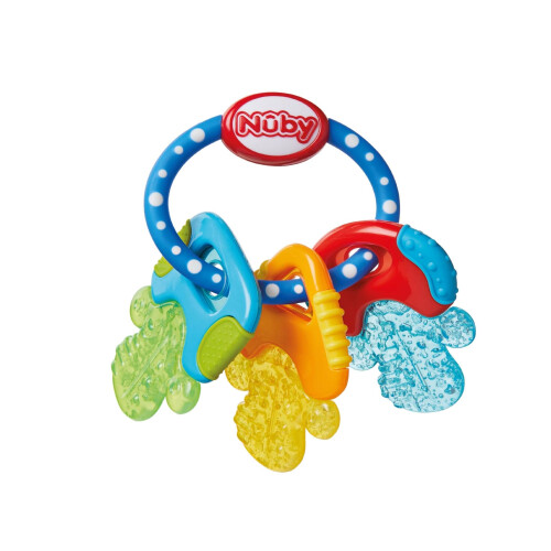 Nuby Nuby IcyBiteÃâžÂ Keys Ãâ‚âœ Soothing Teether | Multiple Teething Surfaces | Refrigerator Safe | Suitable from 3 Months Plus