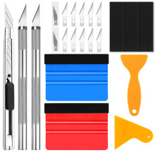 Hengxinc 19 Pcs Vinyl Wrap Tools with 2 Replacement Felt, Vinyl Wrap Squeegee Kit, Wallpaper Smoother Tool for Car Wrapping, Window Films