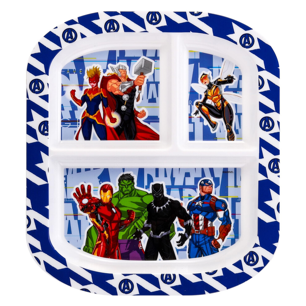 Avengers 3 Section Reusable Childrens Kids Toddlers Divided Breakfast Lunch Dinner Plate Zawadi Global
