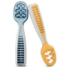 NumNum Weaning Spoons Baby Self Feeding GOOtensils 2pk Blue/Orange