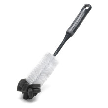 Addis ComfiGrip Long Handled Bottle Brush with Sponge Scrub, Metallic Graphite,