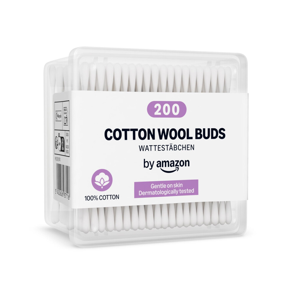 By Amazon Cotton Buds, 100% Cotton, 200 Units