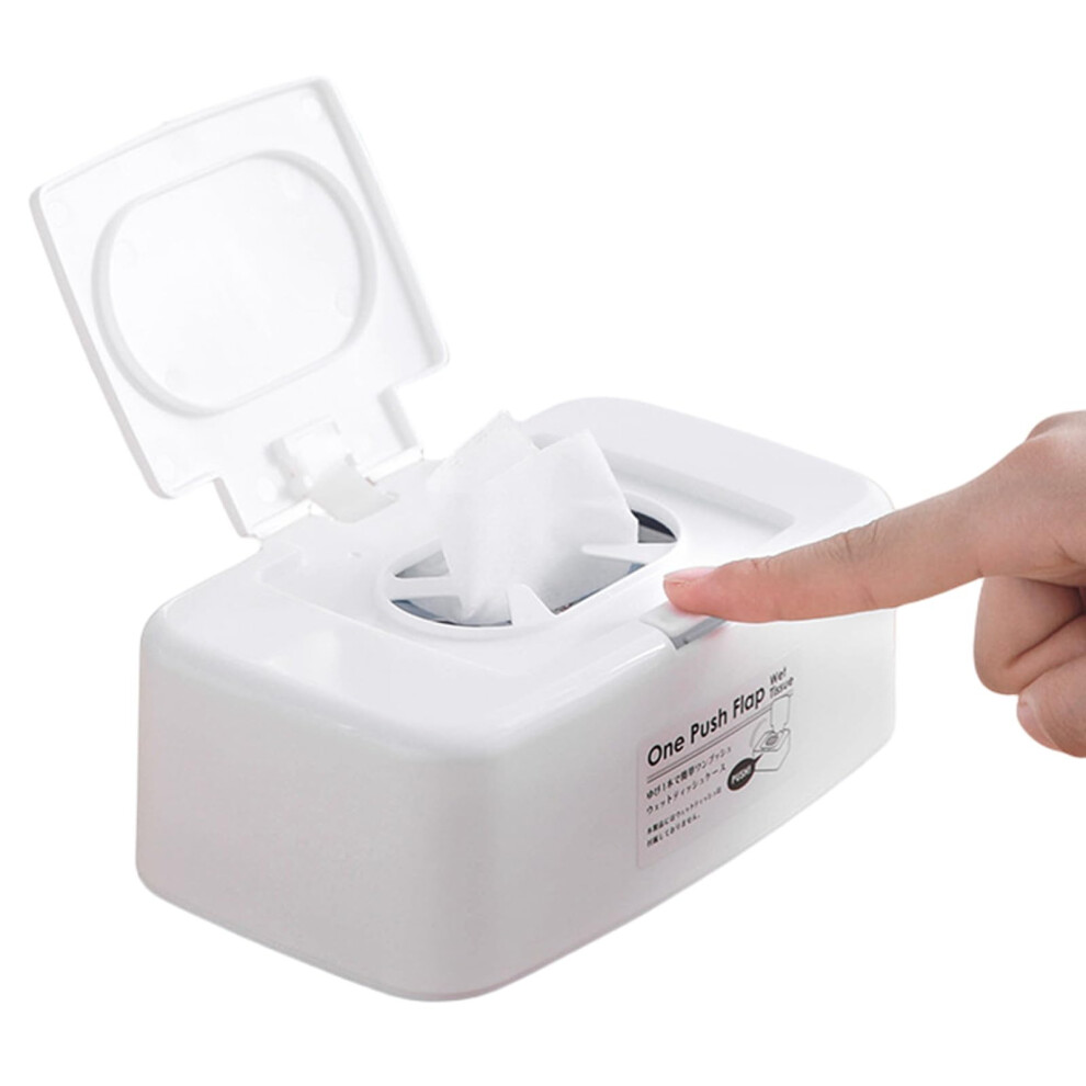 Mhwan Baby Wipes Dispenser, Push Button Portable Wet Wipes Dispenser Box Strong Seal Toilet Wipes Dispenser Box, For Keeping Wipes Fresh