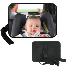 Baby Car Seat Mirror - Car Mirror for Baby, Babies Rear View Mirror for Car Back Seat, Adjustable Straps, See Infant in Vehicle, Newborn Essentials