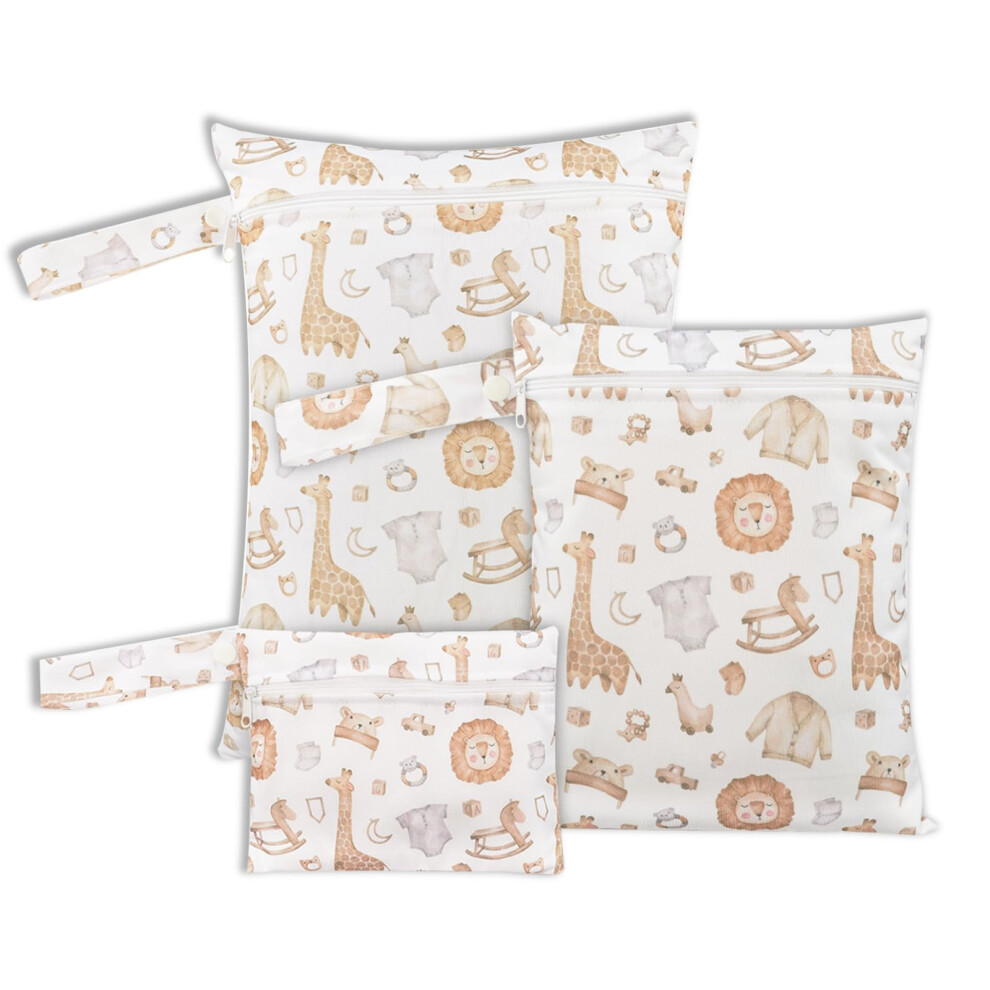 Kasesss 3 Pcs Wet Dry Bag, Travel Laundry Bags, Wet Bag, Waterproof Wet Bags For Swimming, Nappy Bag Organiser With Zip, Nappy Pouch For Baby Items,