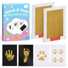 PewinGo XL Size Baby Handprint and Footprint Kit,2 Baby Inkless Print Pads,4 Imprint Cards,Safe for Baby,Baby Footprint Frame,Newborn Keepsake Gifts,