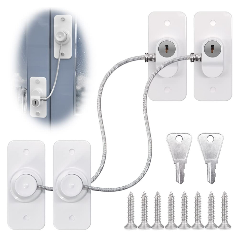 Mivitoom 2Pcs Window Locks Set For Upvc Windows,Window Restrictor Locks For Children Secu