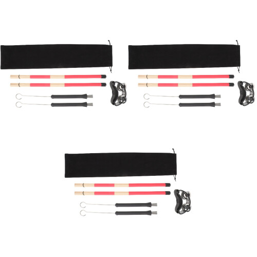 3Ensembles Kit Brosses À Fil Pour Batterie Noir Usage Multi-Scènes 2
