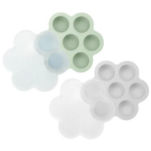 PandaEar 2 Pack Silicone Baby Food Freezer Tray with Lids - 7-Portion Round Easy Pop-Out Storage Containers, Stackable Leak-Proof Molds for Homemade