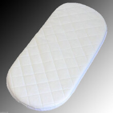 Baby Mattress Oval Shaped Round Corners Soft Moses BasketPram Quilted