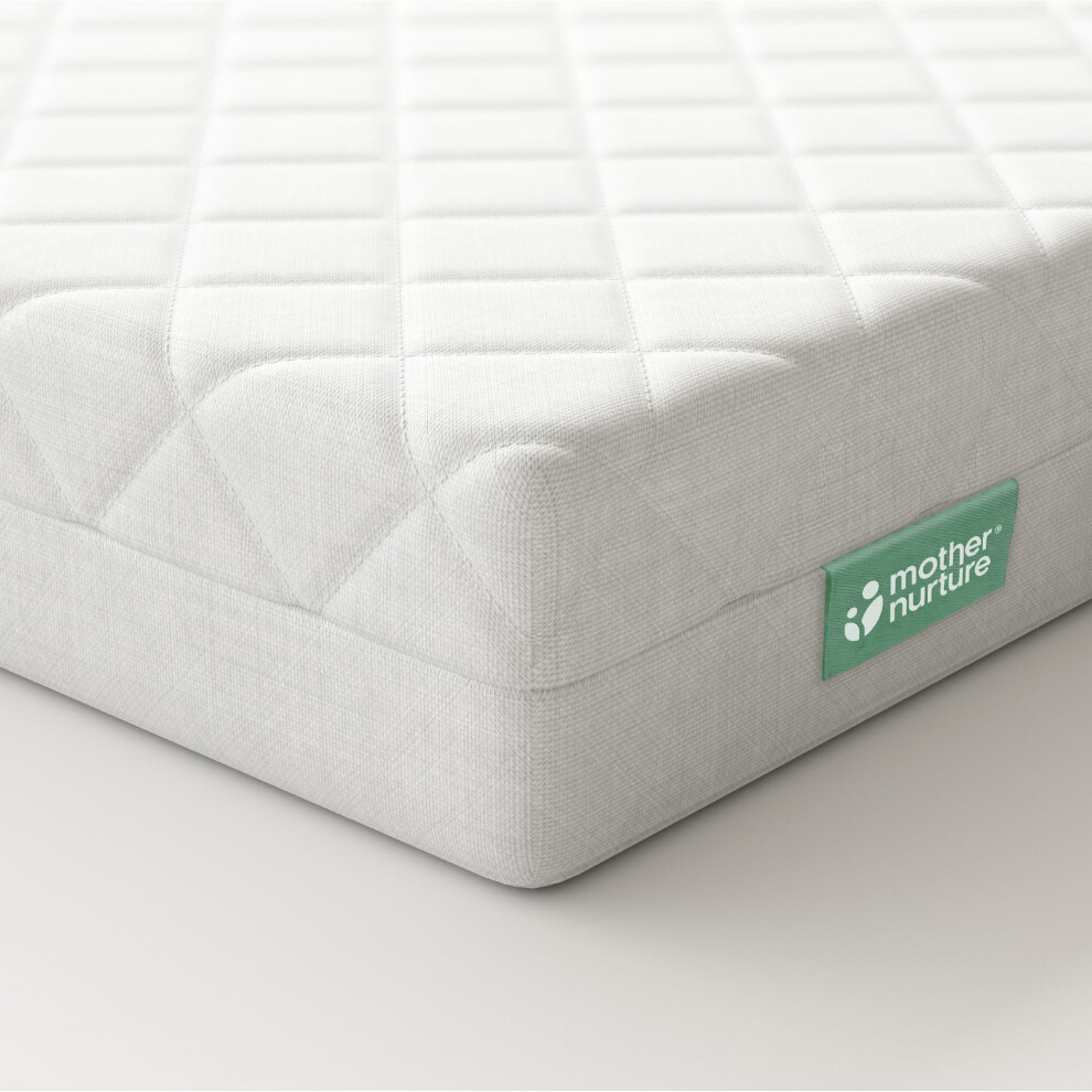 Classic Eco Fibre Cot Bed Mattress-Reversible, Water Resistant, Baby Cot Mattress, Firm & Supportive, Hypoallergenic Easy Clean Quilted Mother Nurture